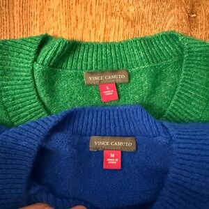Vince Camuto Women’s Crewneck Sweaters in Green & Blue Size LG
